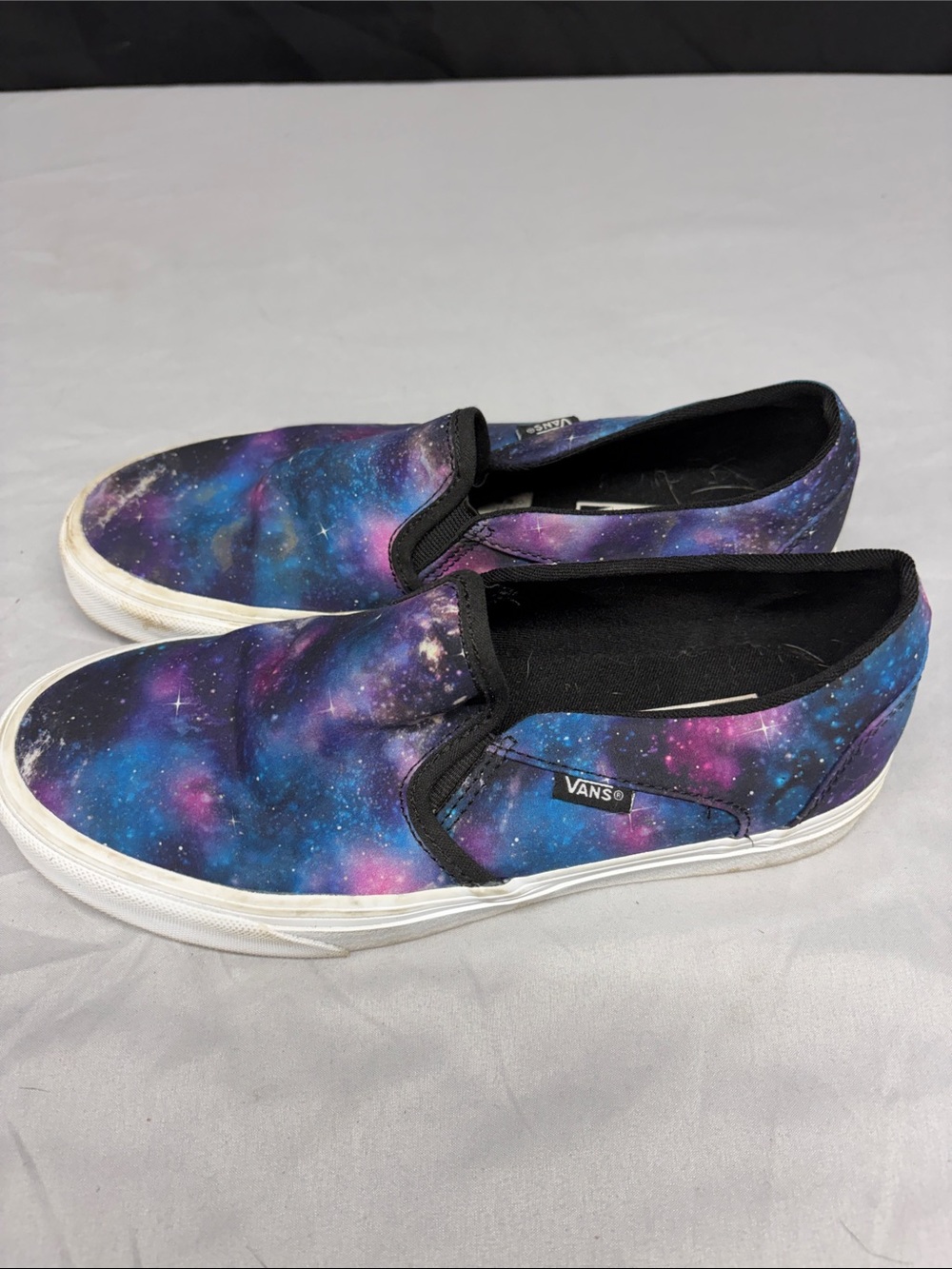 Vans Slip-On Galaxy Print Sneakers in Blue and Purple